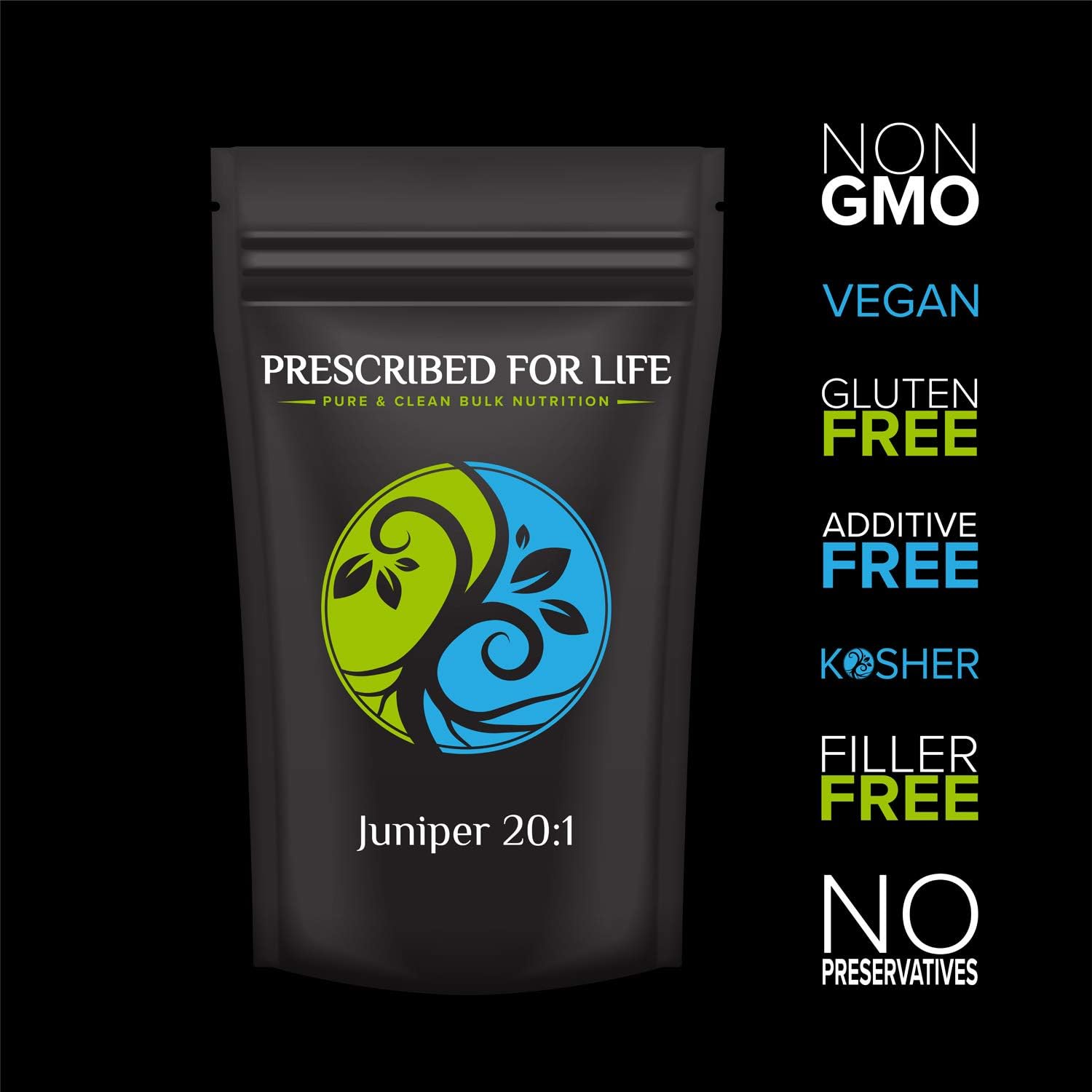 Prescribed For Life Juniper Powder 20:1 | Juniper Berries Supplement Rich in Vitamin C | Ground Juniper for Baking, Cooking and Dry Rubs | Juniperus communis (10 kg / 22 lb)