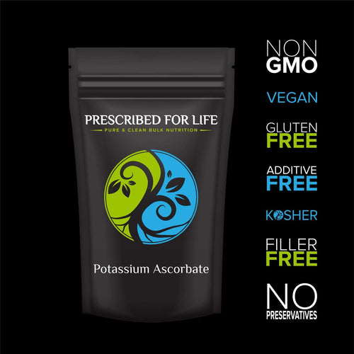 Prescribed For Life Potassium Ascorbate Powder | Compounded USP Buffered Vitamin C Powder |17% K / 78% Ascorbic Acid (25kg /